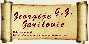 Georgije Ganilović vizit kartica